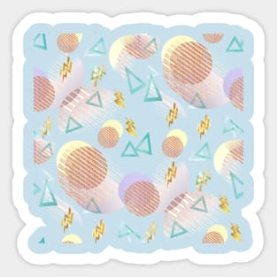 Abstract meadow circles passing through gold are flowers, green triangles are leaves zigzags - they are buzzards Sticker